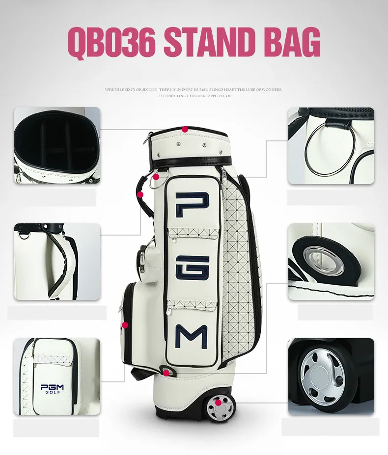 PGM Large Capacity Portable Golf Bag with Tugboat Standard Clothing Bag for Ladies Golf Bag