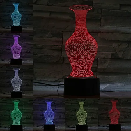 J 3D бутылка лампа Акриловая тарелка сенсорный беспроводной USB пивная ваза Can Bar Luminaria вечерние магазин украшение стола мальчики подарок на день рождения праздник - Испускаемый цвет: J