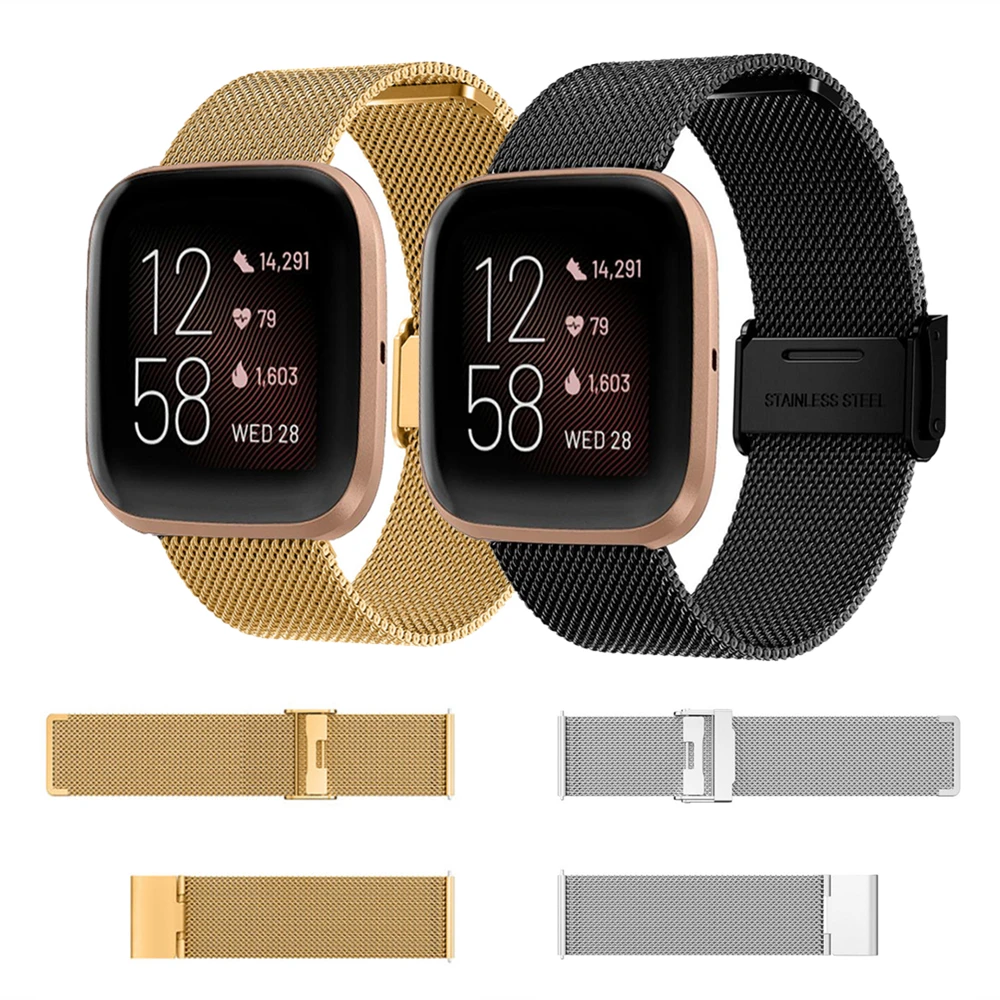 Браслет из нержавеющей стали для Fitbit Versa 2 Lite сменный ремешок наручных часов 2/1