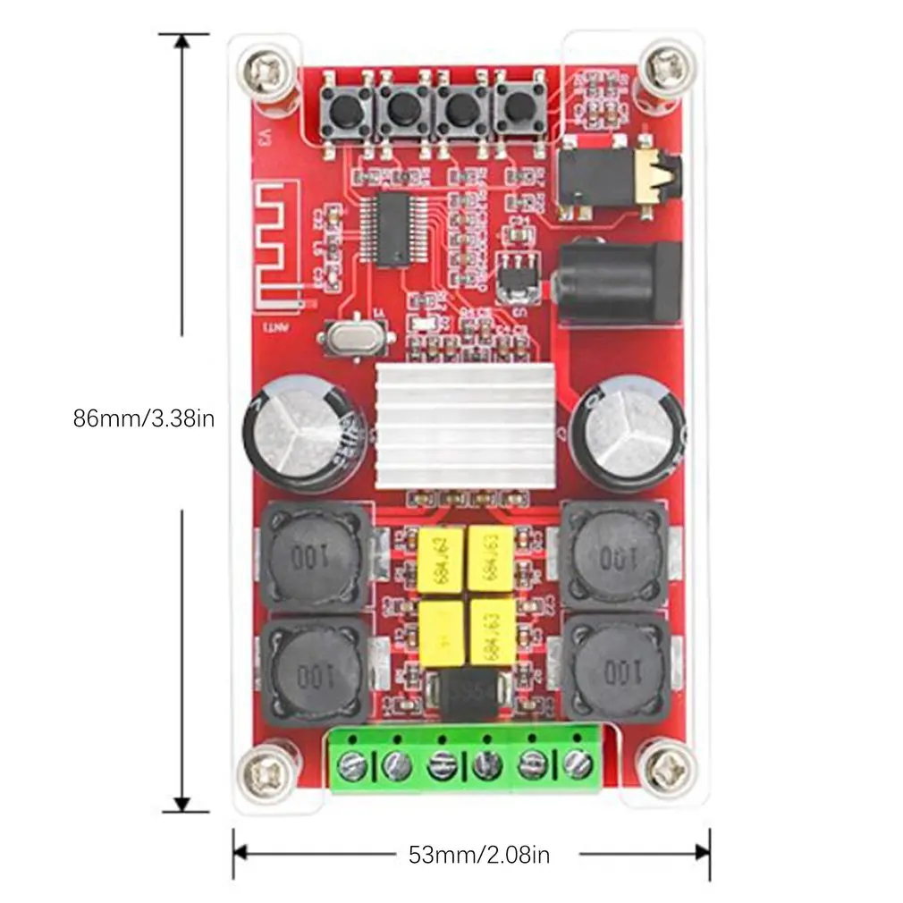 XH-A302 BT 5,0 TPA3116 двухканальный стерео Bluetooth цифровой аудио усилитель плата AUX усилитель с анодной модуляцией