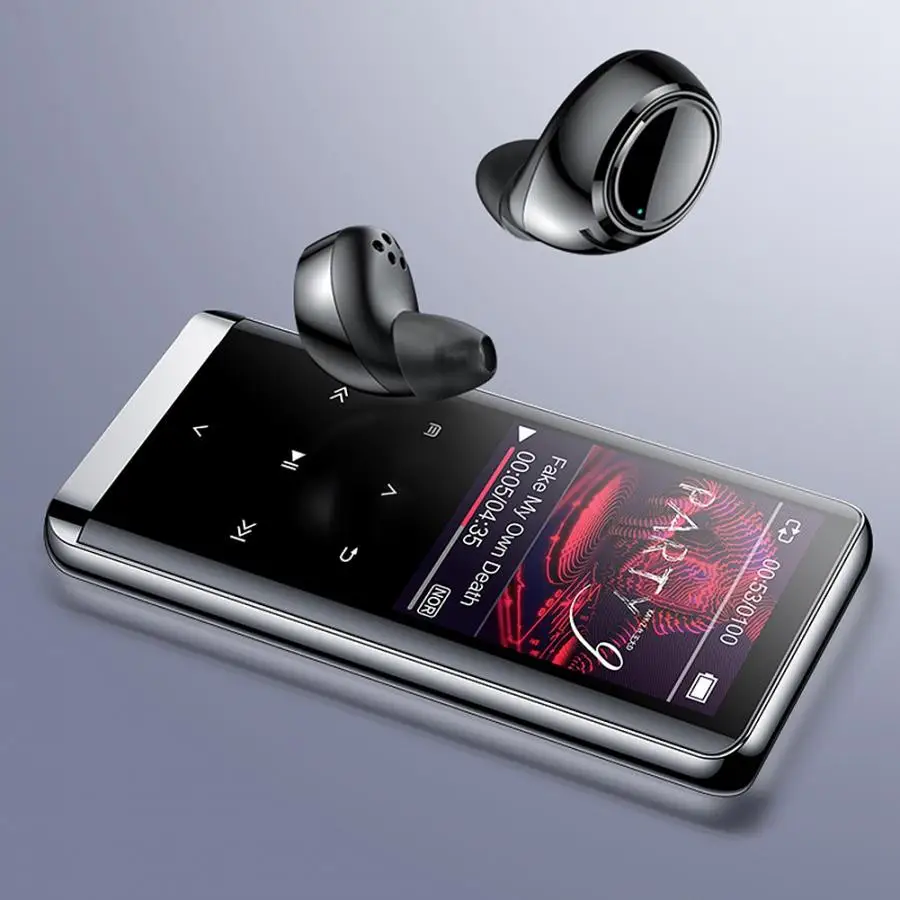 Карманный MP4 плеер с Bluetooth Мини Портативный HIFI Качество звука MP3 MP4 музыкальный плеер тонкий 1,8 дюймов OLED сенсорный экран и ключи