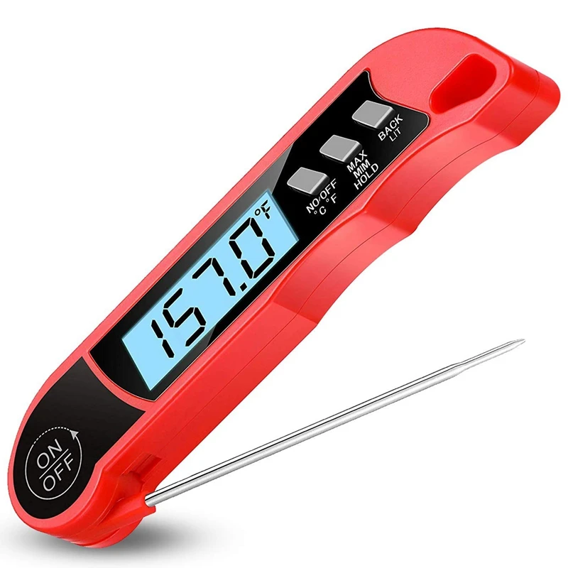 

GTBL Instant Read Digital Meat Thermometer - Smart Lcd Display Kitchen Cooking Food Candy Bbq Grill Coffee Milk and Bath Water T