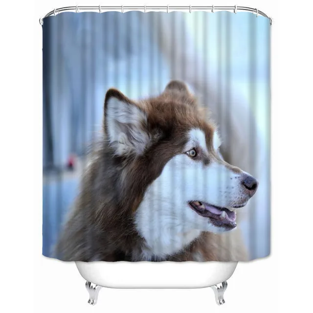 Sibe-리안 스타일 샤워 타임: Musife 커스텀 허스키 샤워 커튼