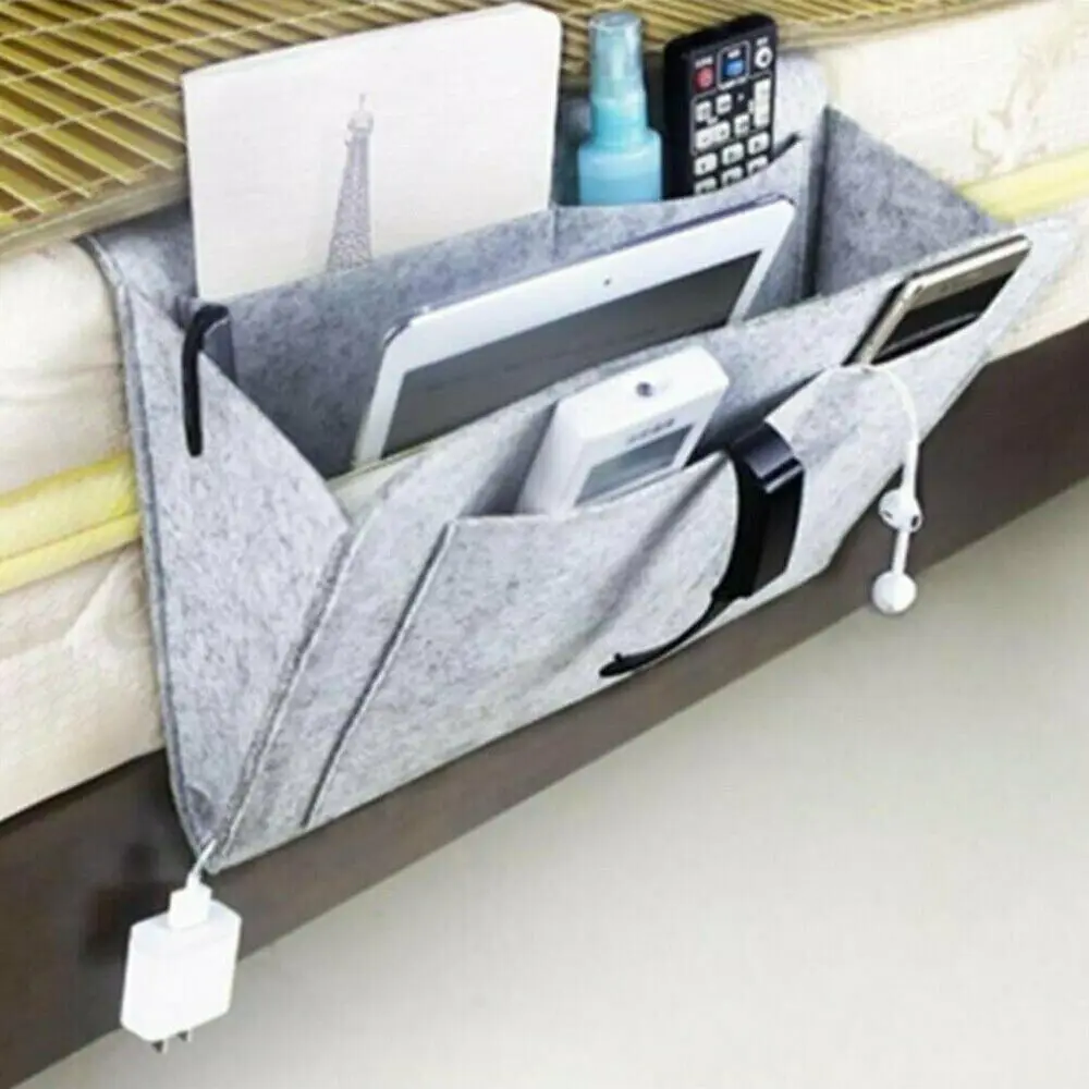 

Bedside Storage Organizer Hanging Caddy Bed Holder Felt Pockets Bed Pocket Sofa Organizer Pockets Book Felt Bed Holder Pockets