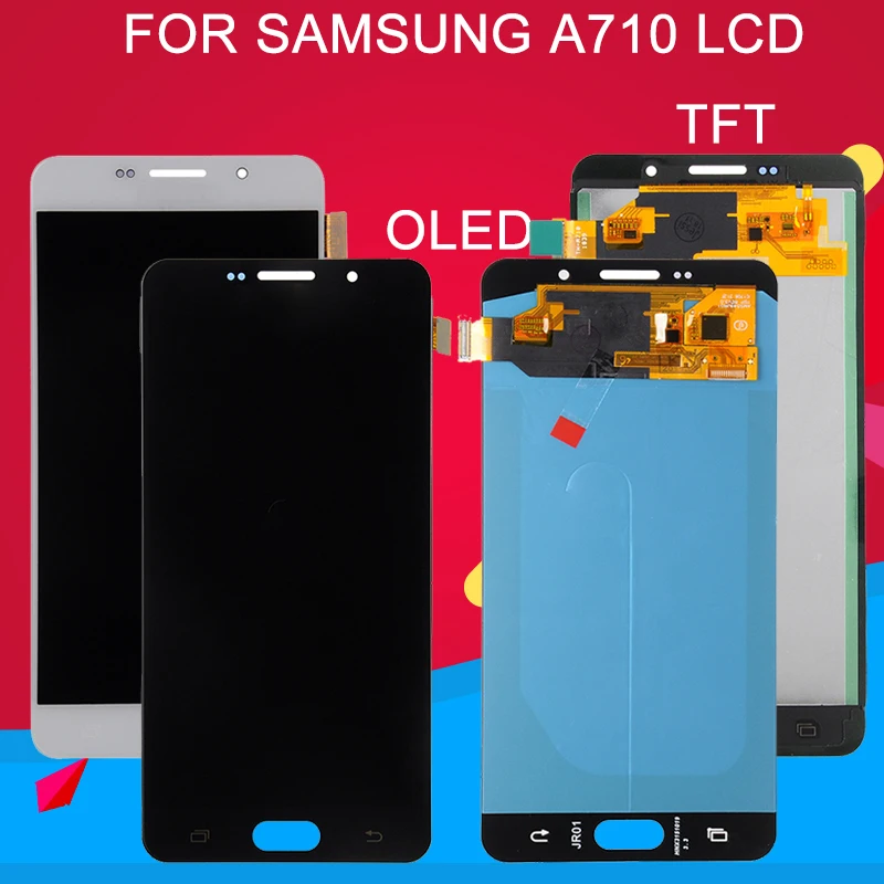 

Dinamico A7 2016 LCD For Samsung Galaxy A710 Lcd A7100 A710M A710F Display Touch Screen Digitizer Assembly Free Shipping