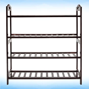 

Concise 12-Batten 4 Tiers Bamboo Shoe Rack Coffee Color