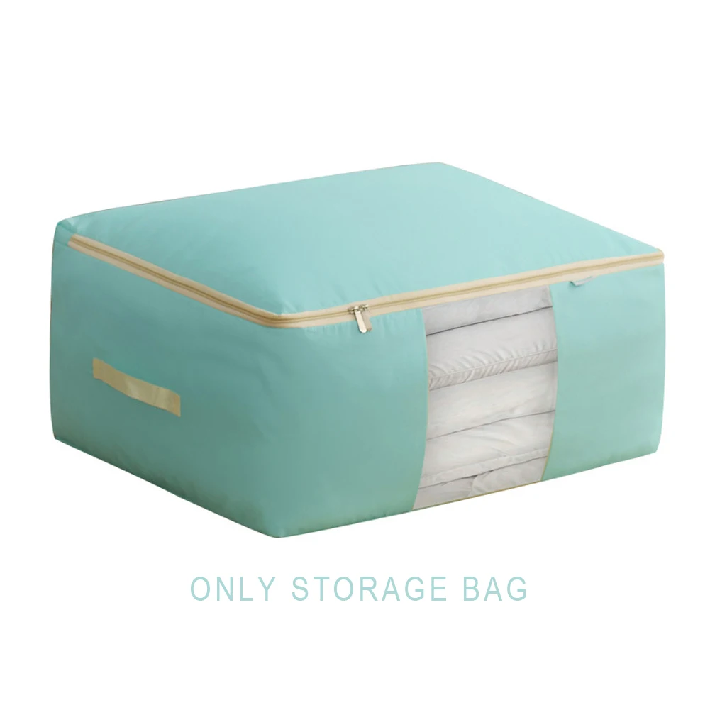Zipper Closure Pillow Closet Organizer Moisture Proof Clothes Blanket Bedroom Quilt Storage Bag Home Foldable Waterproof Sweater