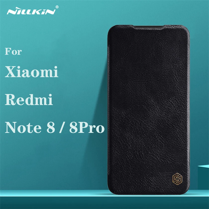 For Xiaomi Redmi Note 8 Pro Flip Case Nillkin Qin Vintage Leather Flip Cover Card Pocket Wallet Case For Redmi Note8 Phone Bags
