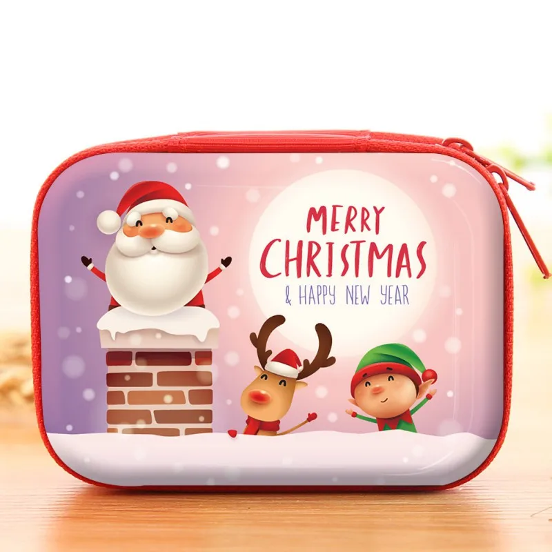 Merry Christmas Кошелек для монет, детский мини квадратный Рождественский Подарочный мешок для sd-карты, наушник для ключей, кошелек, сумка для наушников, коробка