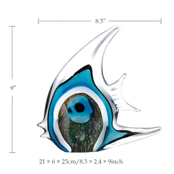 

Blue Stripe Tropical Crystal Fish Glass Sculpture Modern Art Favor Gift Artwork Home Decoration