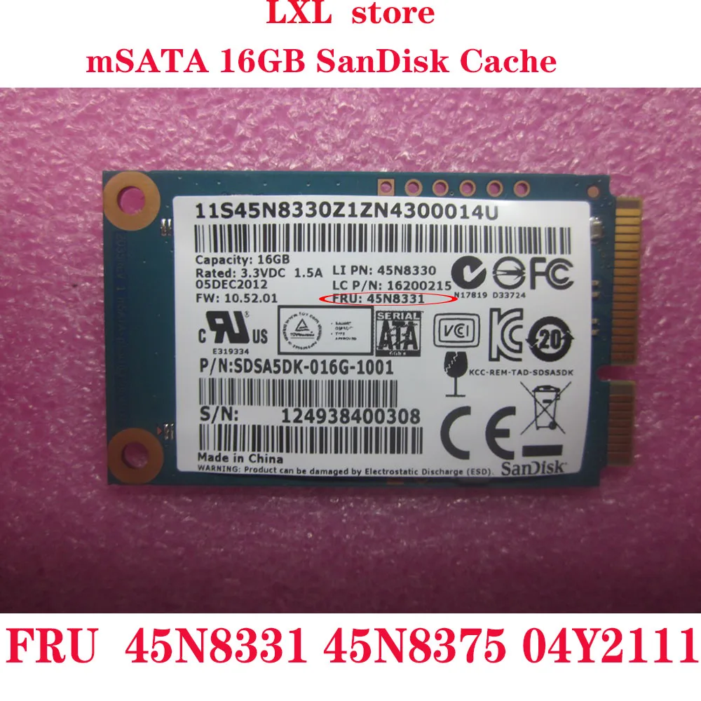 MSATA 16 Гб SanDisk Кэш для lenovo ноутбук T430 T530 W530 X230 X131E L430 L530 E530 E430 FRU 45N8331 45N8375 04Y2111 тест