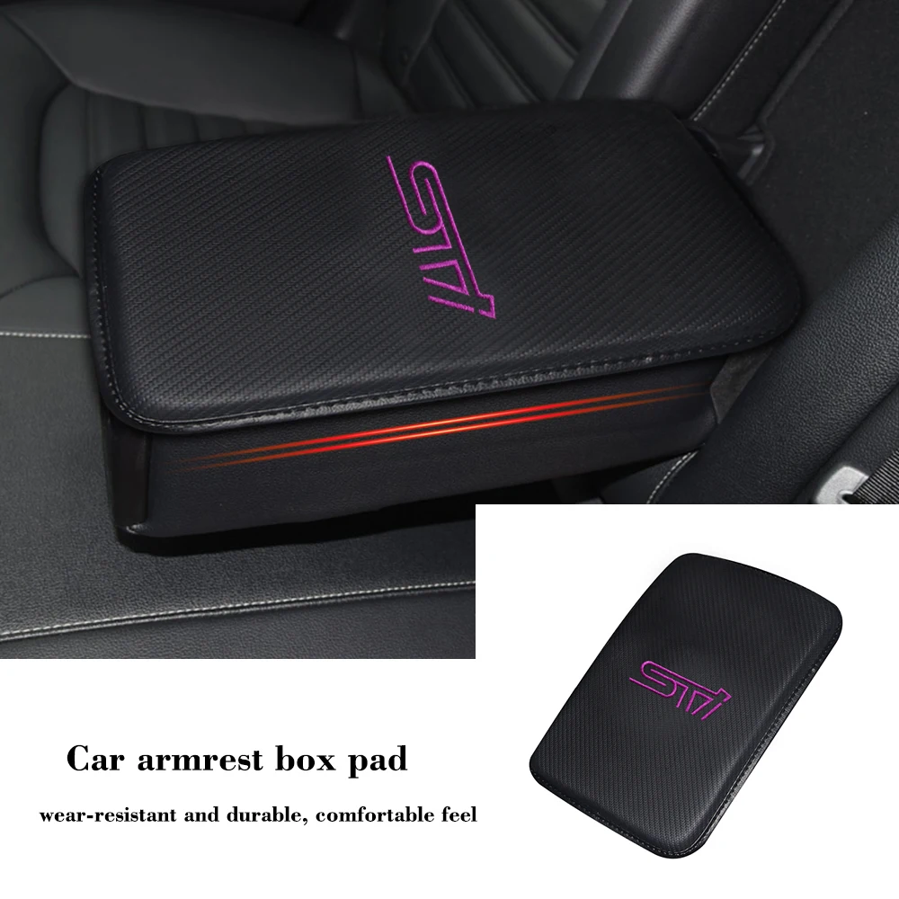 

Car Armrest Box Cushion Centre Armrest Mat Interior Protector Pad with Car Logo For Subaru STI Impreza Forester Tribeca XV BRZ