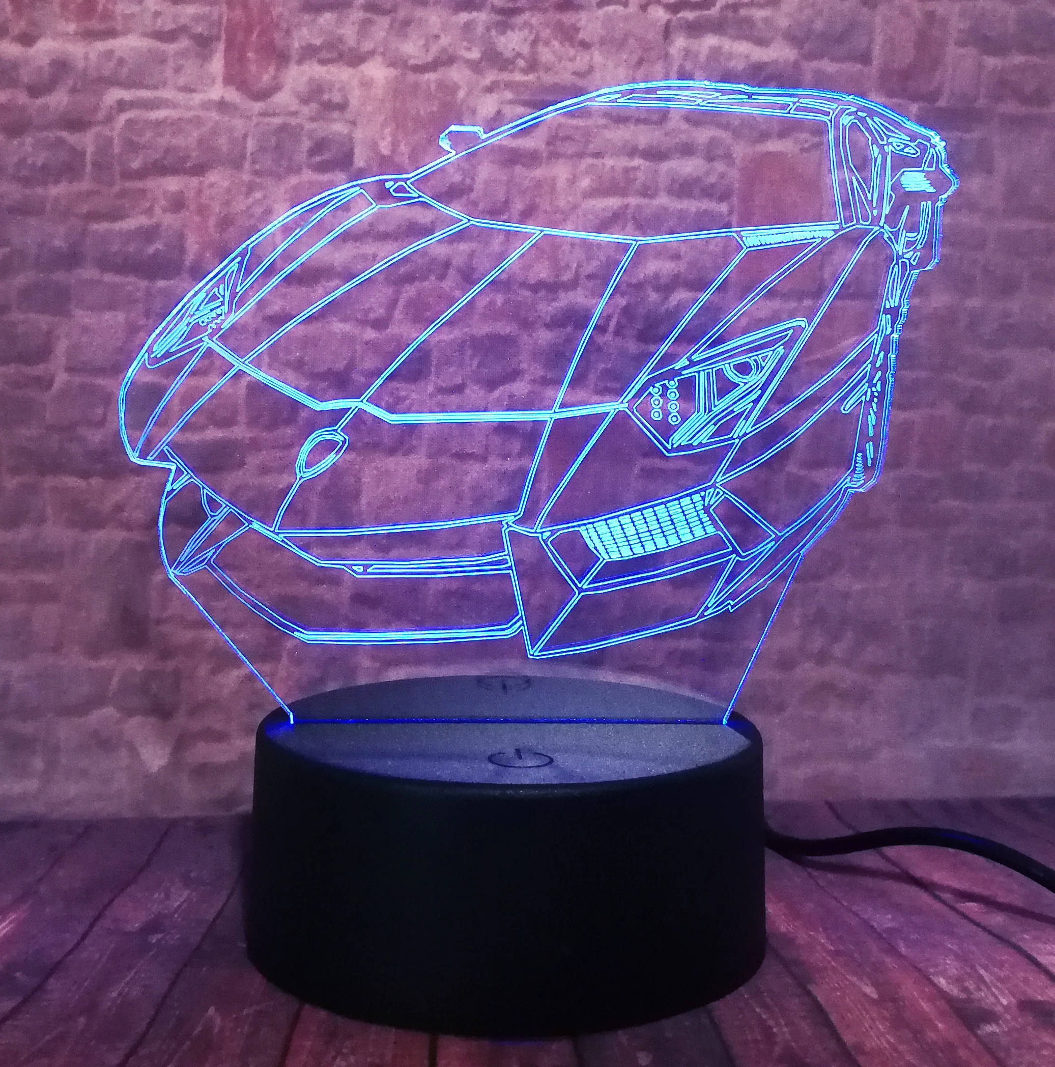 Модный Супер спортивный ночной Светильник Feerrari с гоночным автомобилем 3D