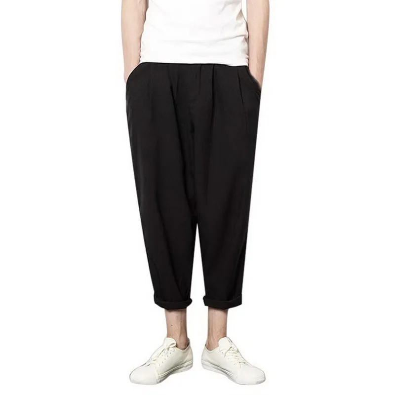 Vogue 5XL мужские льняные дамские шаровары тренировочные брюки хип-хоп мешковатые брюки с крестом красивые летние мужские свободные брюки с эластичным поясом плюс размер