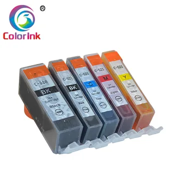 

ColorInk 5PK For Canon 520 521 520XL Ink Cartridge for Canon PIXMA IP3600 IP4600 IP4700 MP540 MP550 MP560 MP640 MP620 printer