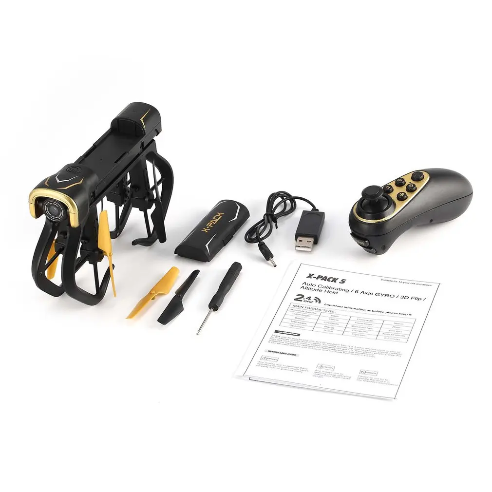 Attop X-PACK5 складной Смарт FPV RC Квадрокоптер Дрон с 720P HD Wifii камерой удержание высоты в режиме реального времени Безголовый