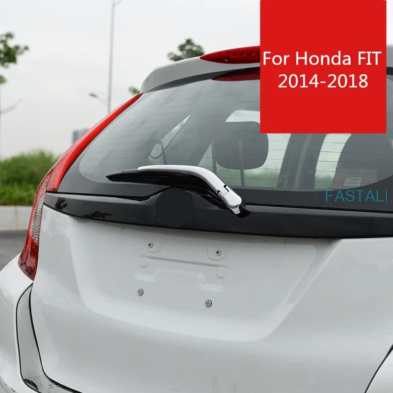 Для Honda FIT JAZZ-19 отделка заднего стеклоочистителя После стеклоочистителя декоративная яркая панель качество абс покрытие Материал автомобильные аксессуары