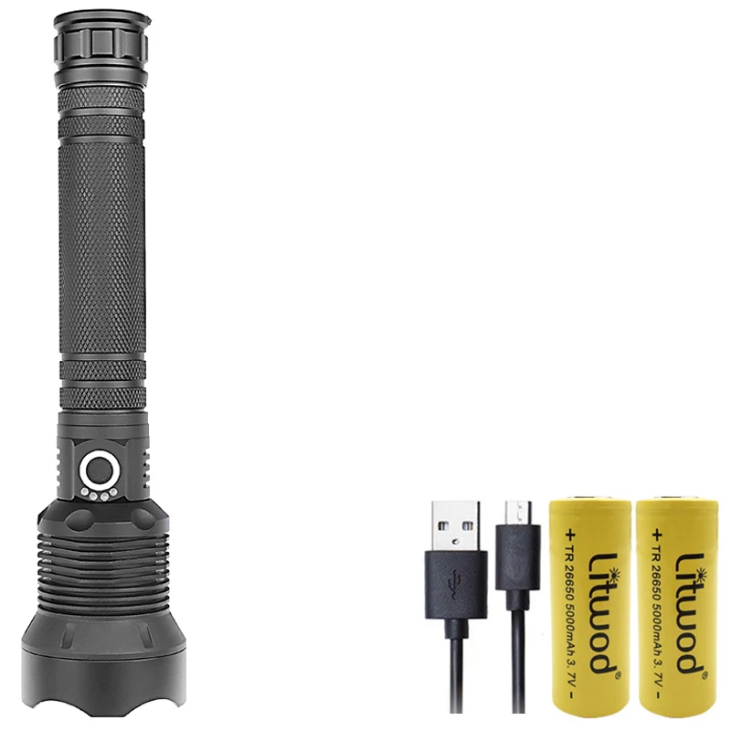 Option B Светодиодный светильник-вспышка XHP70.2 самый мощный XLamp usb Zoom тактический фонарь 18650 или 26650 перезаряжаемый аккумулятор ручной светильник для охоты - Испускаемый цвет: Option B