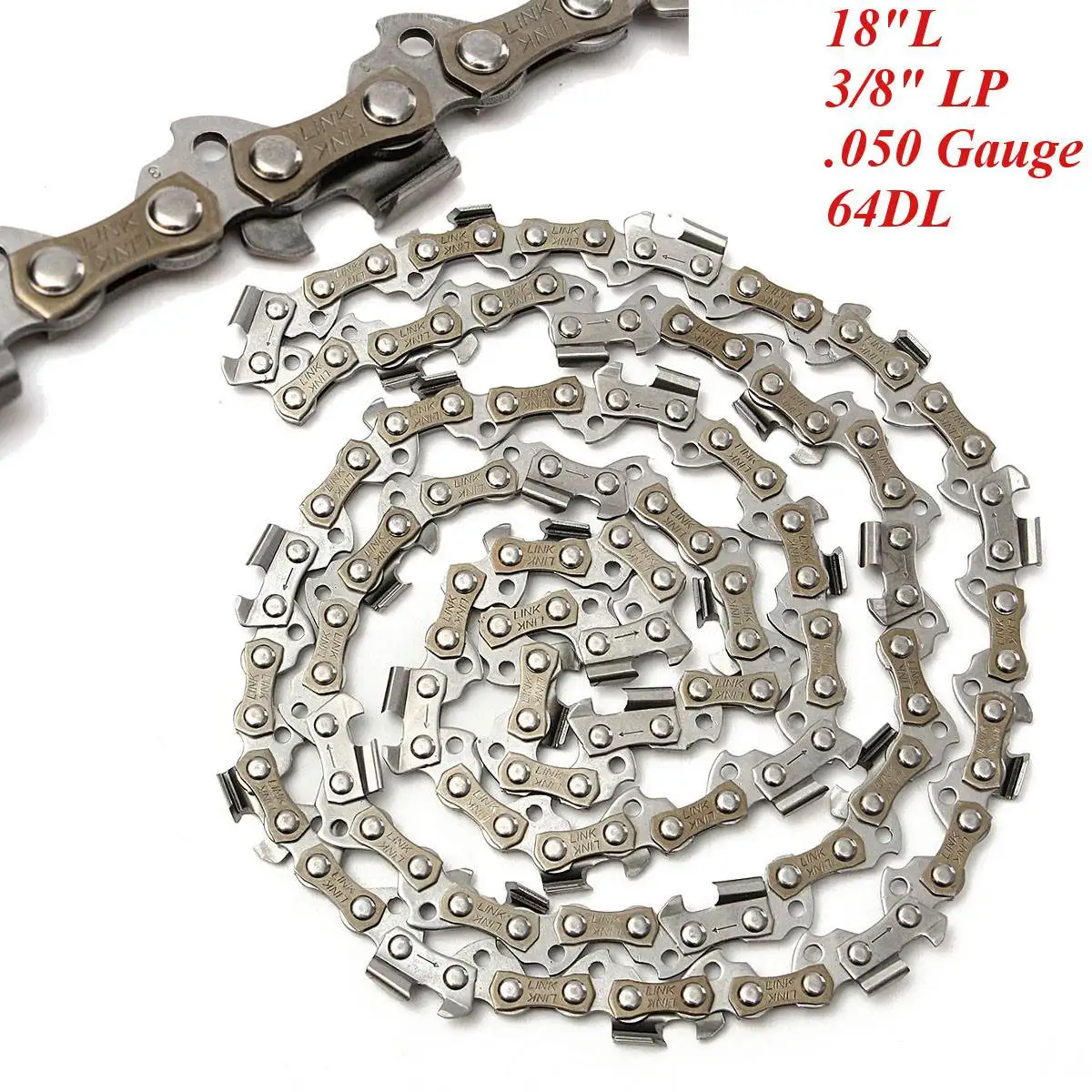 

16 Inch Chainsaw Chain Bar Pitch 3/8" Blade Wood Cutting 64 Drive Links Replacement Parts Chainsaw Spares for Electric Saw