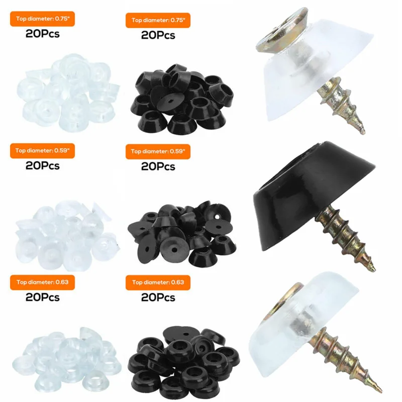 Cutting Board Feet With Stainless Screws, Black Round Non Slip Rubber Feet For Cutting Board, Furnitrue & Electronics, 50 Pack - Foto 4