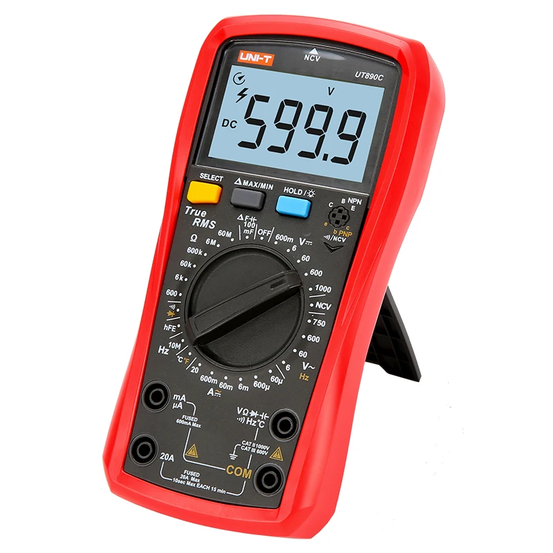 UNI-T UT890C True RMS Digital Multimeter with Backlight AC/DC Frequency Multimeter Ammeter Multitester Free Shipping