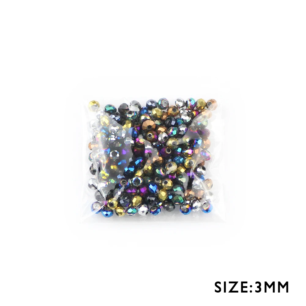 HGKLBB бусины с австрийскими кристаллами Rondelle, 3 мм, 200 шт., круглые бусины с гальваническим покрытием, свободные бусины, ювелирные изделия для изготовления браслетов своими руками