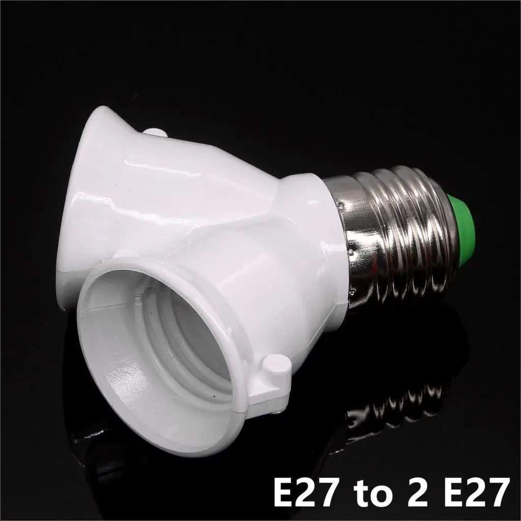 E27 To 2 E27 1x конвертер E27 E14 MR16 GU10 G9 светодиодный адаптер для ламп высокое качество материал огнеупорный разъем адаптер держатель лампы - Испускаемый цвет: E27 To 2 E27