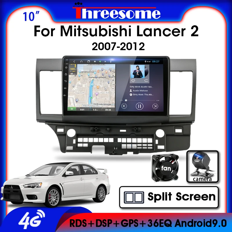 Android 2G + 32G 2 Din автомобильное радио для Mitsubishi Lancer 2007-2012 10 дюймов 4G сеть WiFi RDS DSP видео