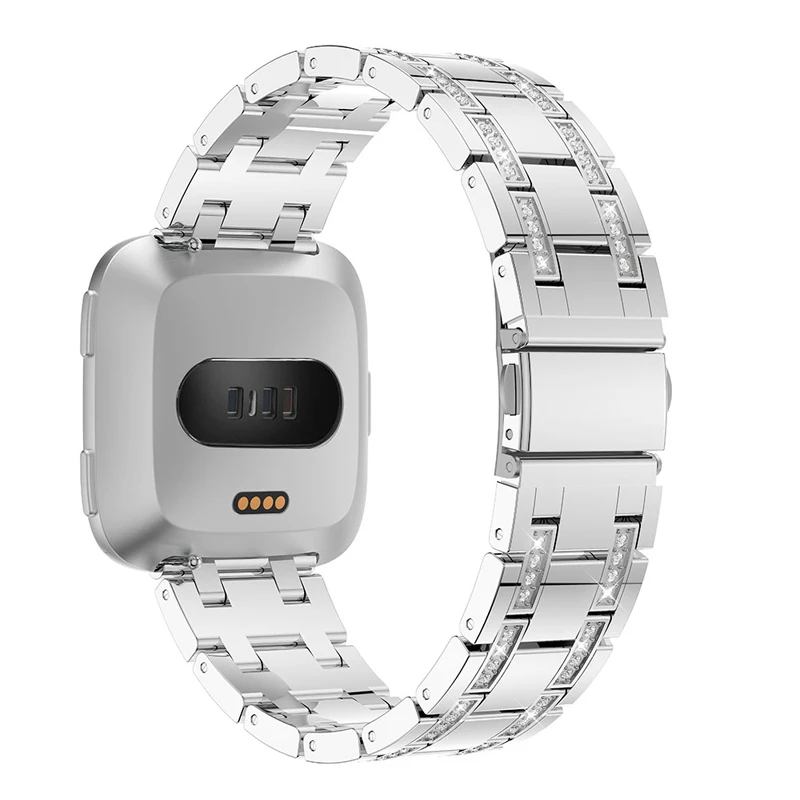 Браслет с бриллиантами для Fitbit Versa, сменный ремешок, браслет из нержавеющей стали, браслет wachband Fitbit, аксессуары