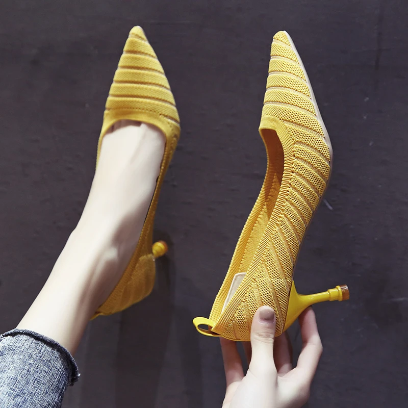 

High Heels Pointed Toe Lace Shoes Lace-up Shallow Mouth Branded Pumps Slip Om Sandals Ladies 2019 Work Dress Professional