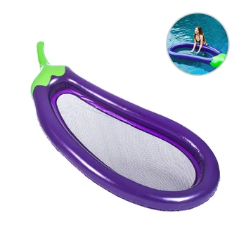 

New Summer Swimming Pool Floating Inflatable Eggplant Mattress Swimming Ring Circle Island Cool Water Party Toy Kids Adult