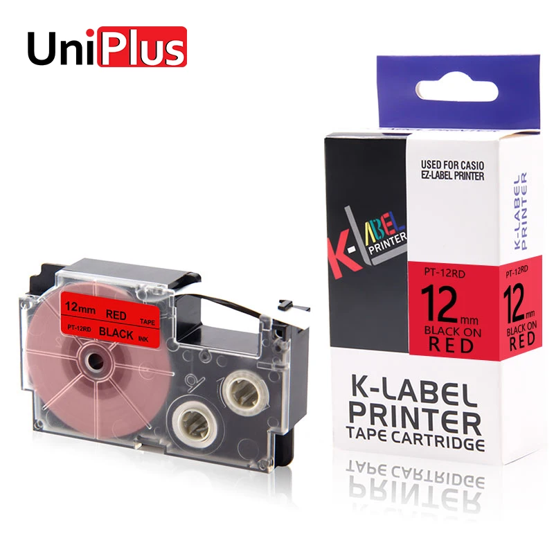 UniPlus 12mm XR12RD Labeling Tapes Compatible for Casio Label Printer