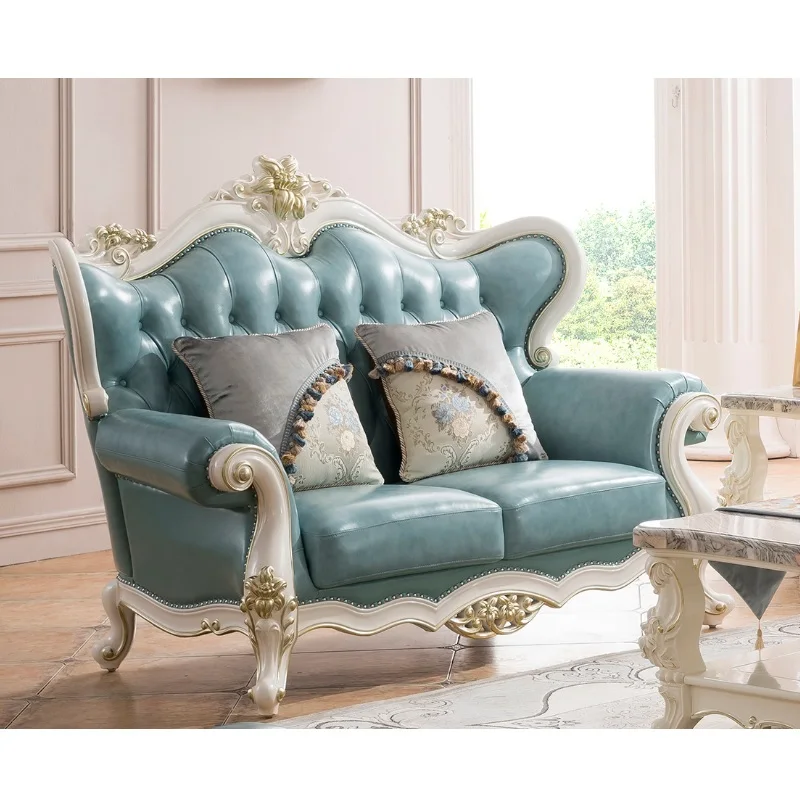 European living room sofa of modern sectional sofa of leather sofa and