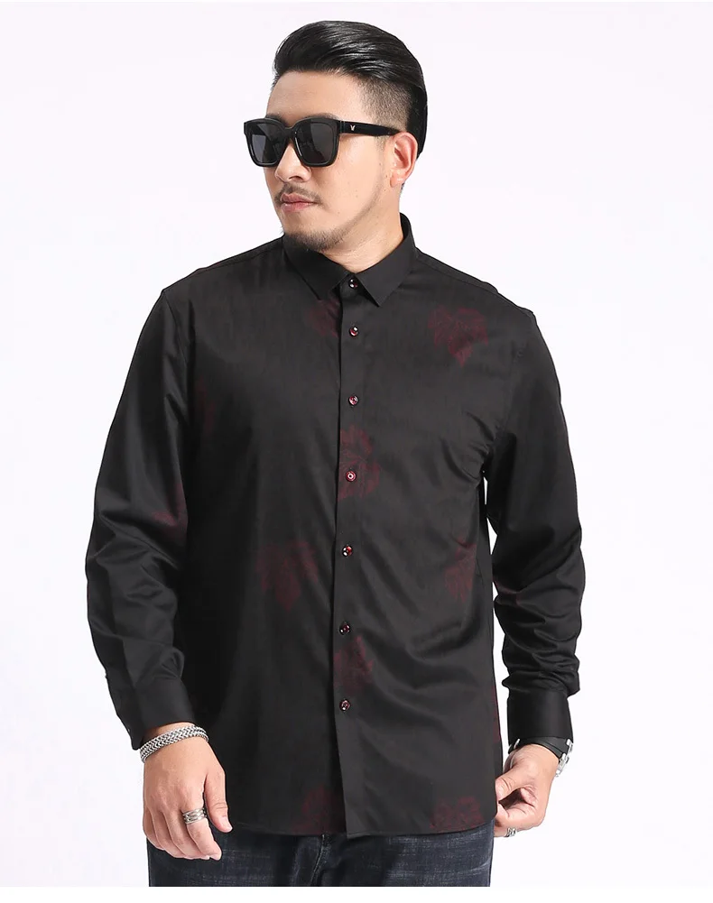 Большие размеры 5xl 6xl 7xl 8xl 2019 новый принт плюс большая Повседневная рубашка с длинными рукавами новая весенняя Высококачественная модная