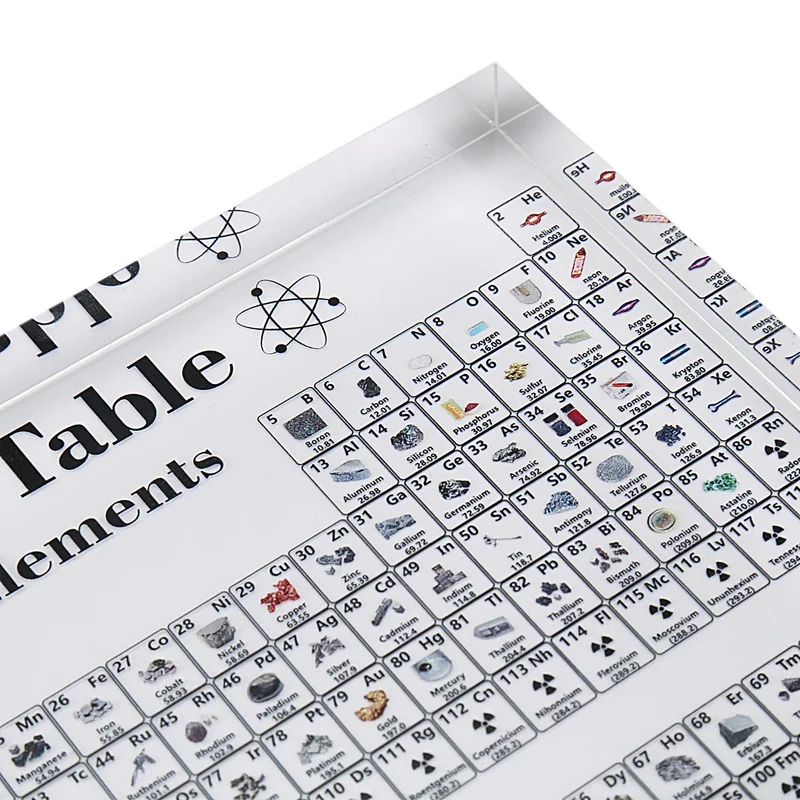 Acrylic Periodic Table Display with Elements Table Display, with Elements Student Teacher Gifts Chemical Craft Decoration