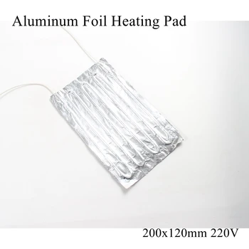

200x120mm 220V Aluminum Foil Heating Pad Rubber Heat Mat Heated Bed Plate Heater Self-adhesive Flexible Waterproof 3D Printer