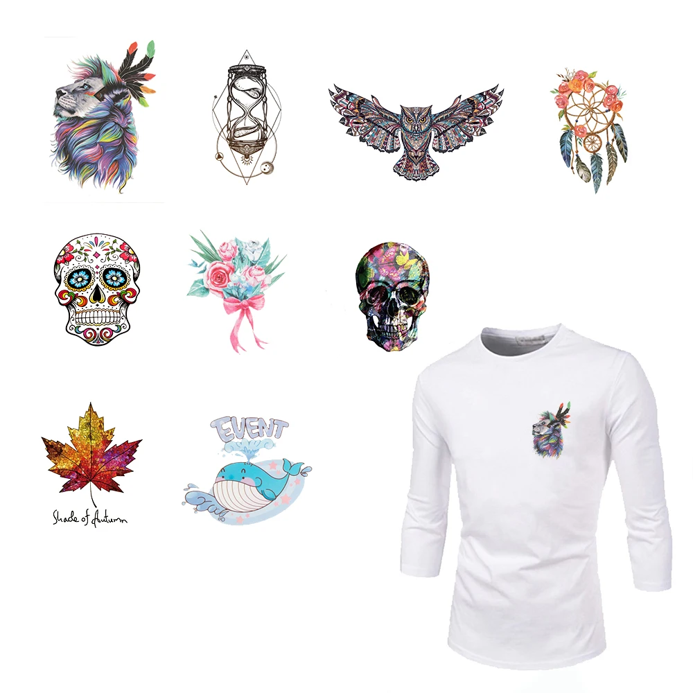 XC 10 Pieces/set Funny Small Patches Clothes for Kids Heat Transfer