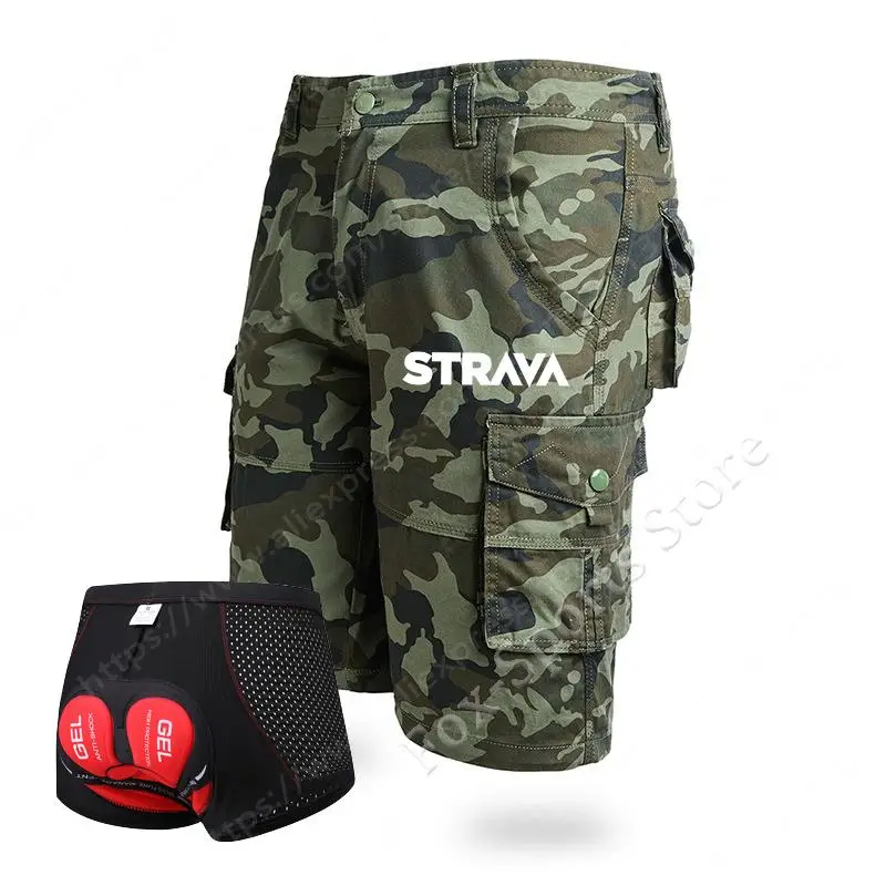cortos de verano para hombre, Jersey de algodón de camuflaje, de alta calidad, estilo con bolsillos, bicicleta|Pantalones cortos de ciclismo| - AliExpress