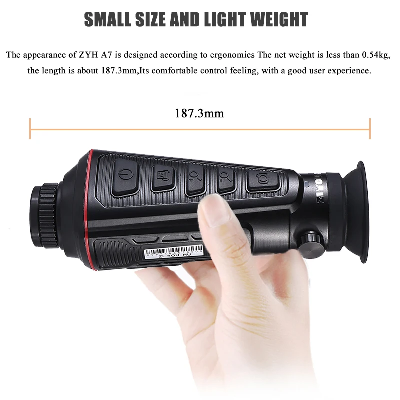 A7 Thermal Imager for Night Hunting 4X Digital Zoom Outdoor Thermographic Telescope with External Screen & Infrared Illuminator