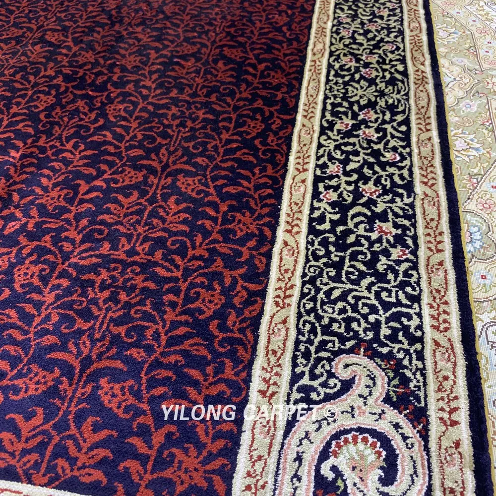 Yilong 2,5 'x4' Aubergine ковер Шелковый персидский ковры ручной вязки(HF196B
