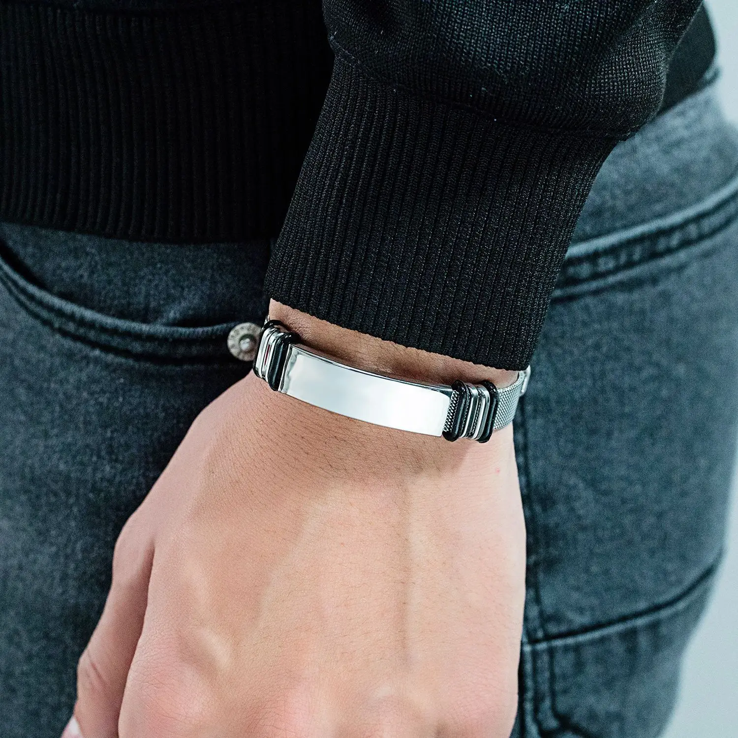 Stainless Steel Bracelet Fashion Bracelet Fashion Jewelry Punk Custom Name Engrave Logo Id Bracelets for Women Men Friendship Bracelets