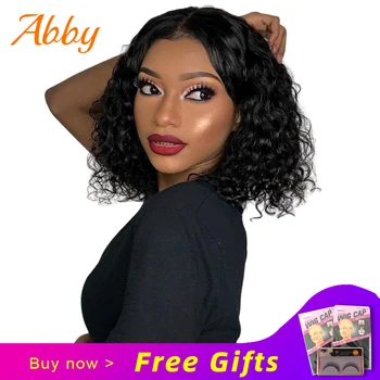 

360 Lace Frontal Curly Bob Mongolian Human Hair Wigs For Black Women 180% Density Kinky Curly Bob Lace Front Wigs Abby Hair Wigs