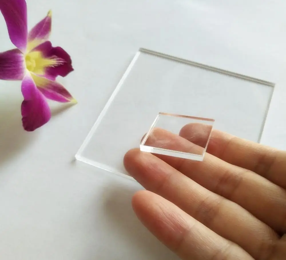 20PCS Blank Clear Acrylic Square Material,Plexiglass Laser Cut Square Sheet with Round Corners, DIY Accessory 1/8