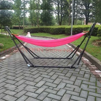 

Imported elastic cloth outdoor hammock with stand,traveling garden camping portal swings, pink , blue , red color in stock 1pcs