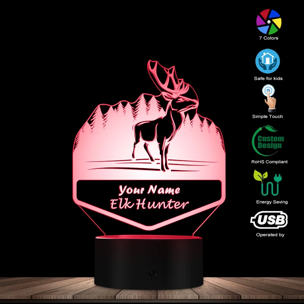 Hunter 3D Lamp D Охотник светодиодный неоновая вывеска для организаций и магазинов многоцветный светодиодный светильник ing Wall Art Охота настенная вывеска для Прохладный светильник человек пещера светильник, украшение в виде - Цвет: Hunter 3D Lamp D