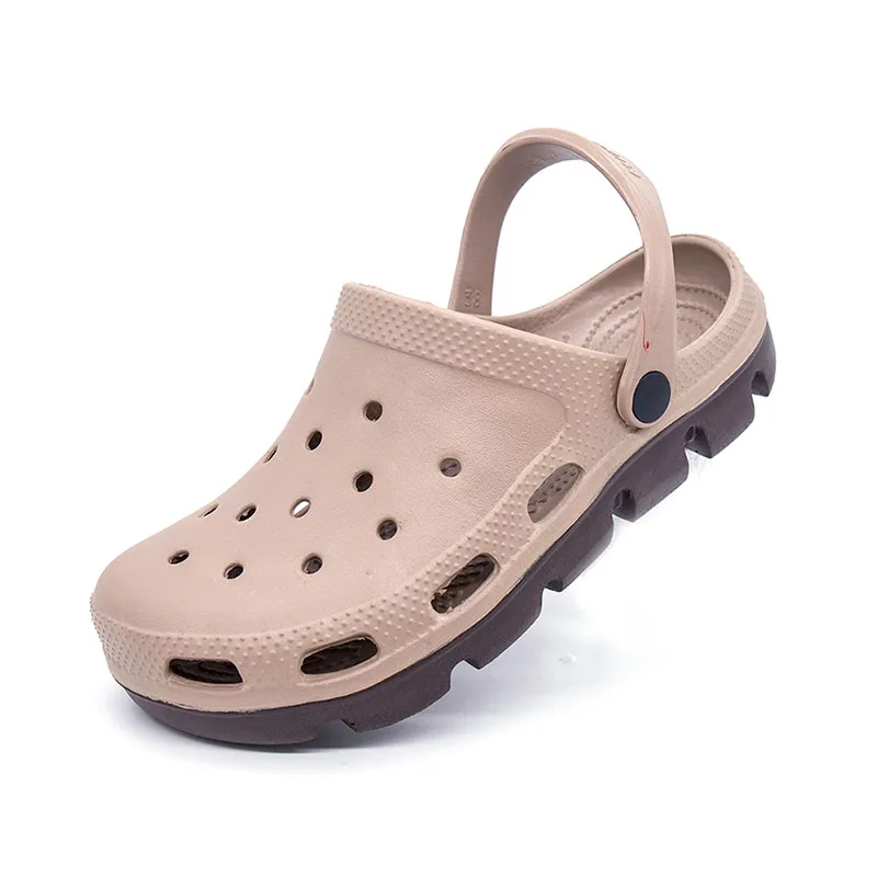 Skup Lato 2019 Outdoor Slip on męskie sandały plażowe męskie drewniaki buty ogrodowe Crox sandał człowiek Clog Zuecos Hombre Cholas Plus rozmiar 48 49