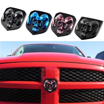 

3D Car Front Grille Emblem Sticker For Dodge RAM 1500 2010-2018 Caliber Charger Skull Emblem Badge Stickers Decor Accessories