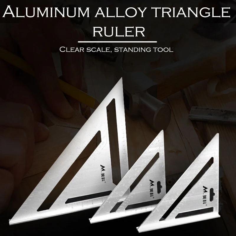 

30cm Silver Aluminum Alloy Speed Square Roofing Angle Protractor Try Square Carpenter's Measuring Layout Tool