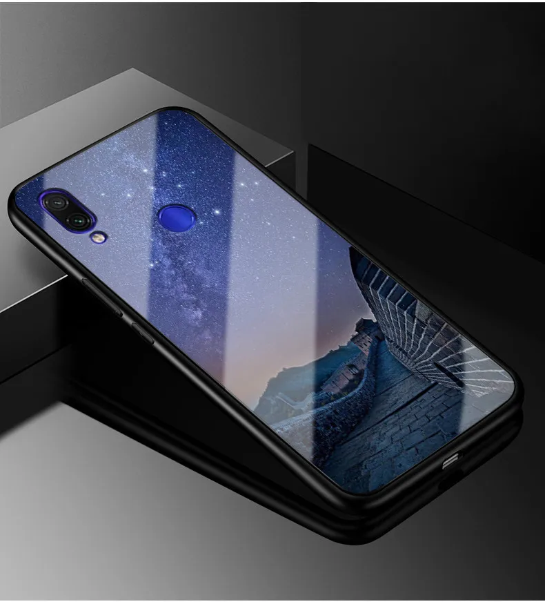 07 Для Xiaomi Redmi Note 7 Чехол стекло для ПК чехол для телефона черный бампер чехол для Xiaomi Redmi Note 7 Pro 7S противоударный чехол Note7 - Цвет: 07