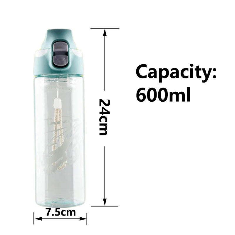 Сон-трава творческая личность прыгающий студенческий Спорт на открытом воздухе пластиковая портативная бутылка для воды с крышкой и веревкой для переноски